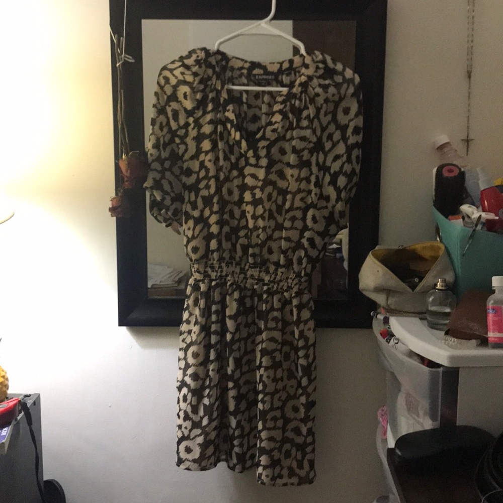 Express leopard print dress! Super cute for work!!